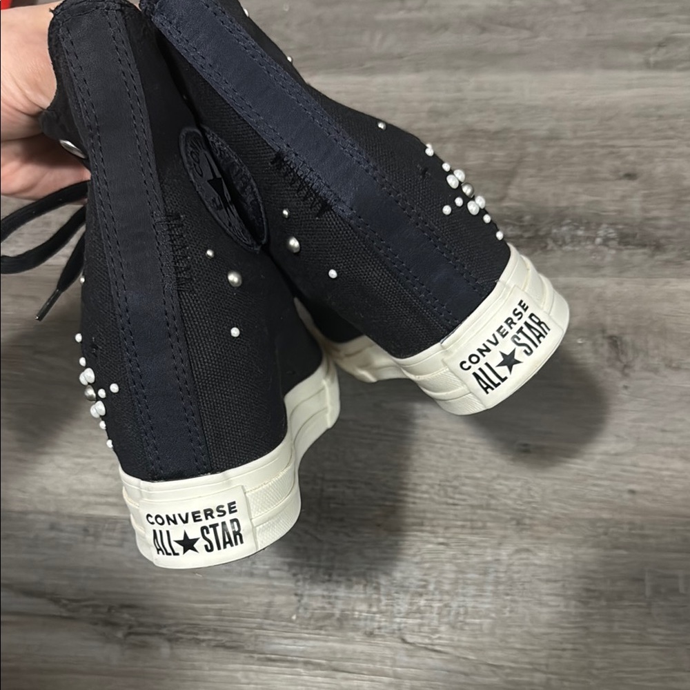 Converse Black and White High-Top Wedge - Picture 2 of 8
